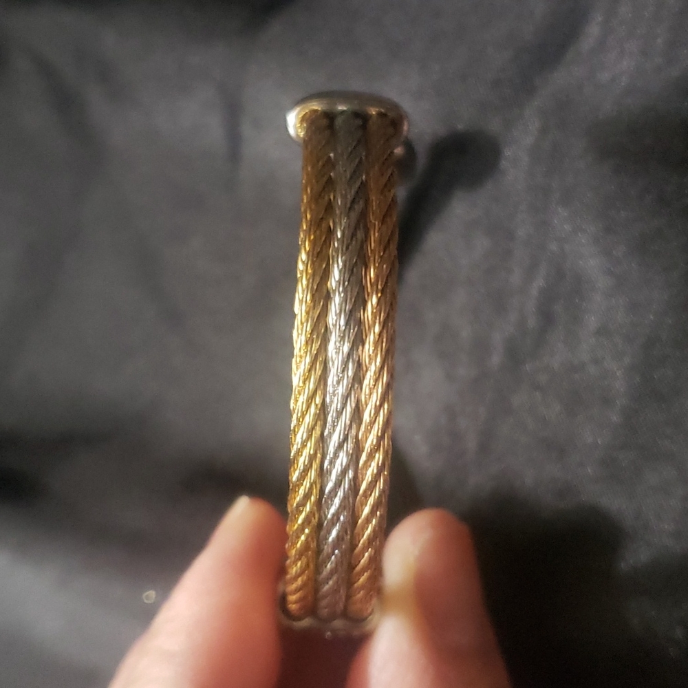 Tri Color Cable Bangle - Picture 4 of 4